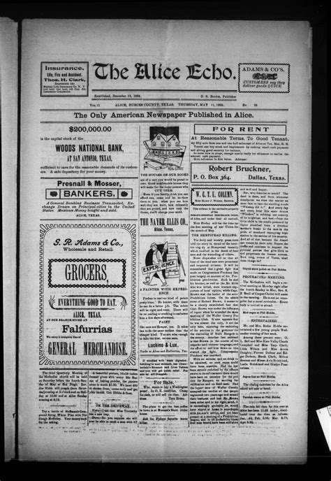 The Alice Echo. (Alice, Tex.), Vol. 11, No. 35, Ed. 1 Thursday, May 11 ...