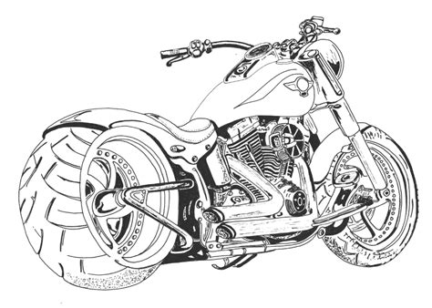 Motorcycle Coloring Pages For Kids. Free Printable | Motorcycle drawing, Harley davidson art ...