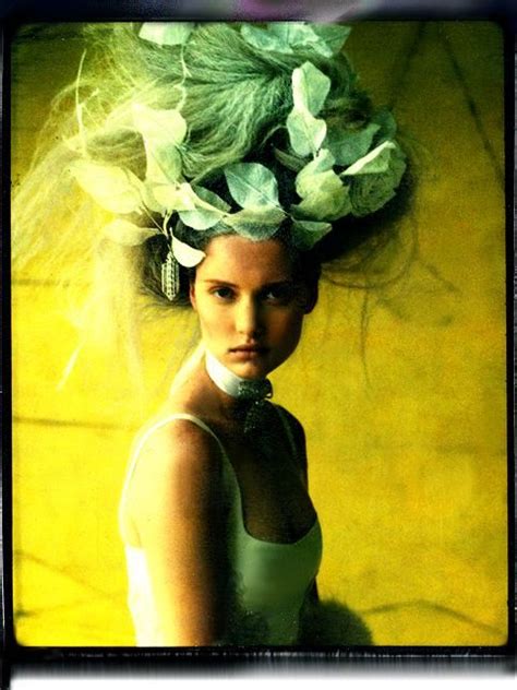 Hair style with foliage design. Polaroid Badgley Mischka Advertising Campaign Hair: Nicolas Jur ...