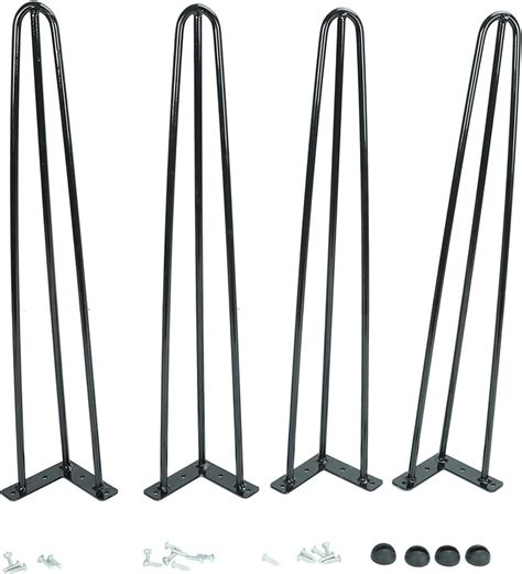 Amazon.com: Aikosin 28" Solid Iron Metal Hairpin Table Legs 3 Rods DIY Coffee Table Set of 4 for ...