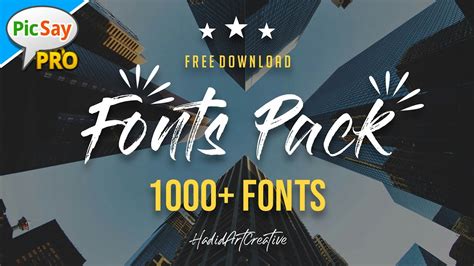 Free Fonts Pack 1000+ | Free Download - Picsay Pro - YouTube