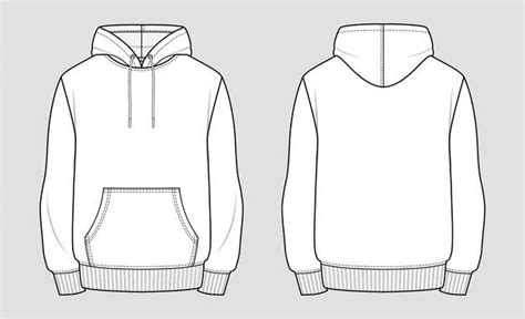 Premium Vector | Hoodie. Technical sketch of clothes. | Hoodie vector ...