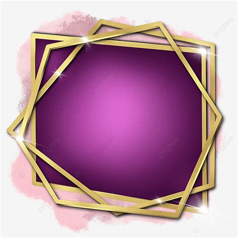 Shiny Gold Frame PNG Picture, Shiny Gold Frame With Purple Empty Space, Luxury, Golden, Stroke ...