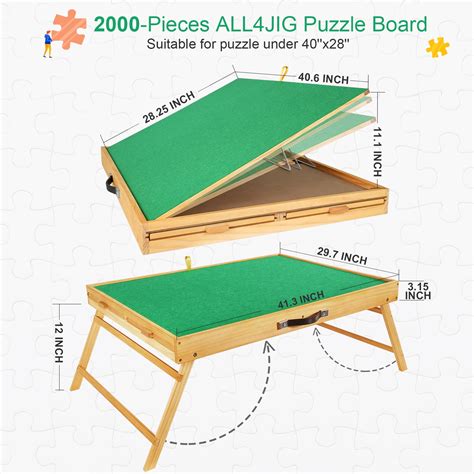 ALL4JIG 2000PCS Portable Puzzle Table with Legs, Adjustable Jigsaw ...