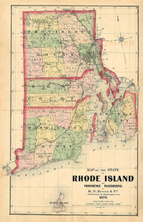 BARRINGTON Rhode Island 1870 Map Replica or Genuine | Etsy