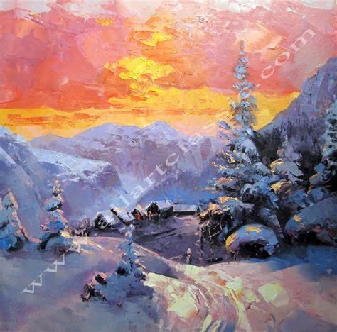 Winter Landscape Original Oil Painting