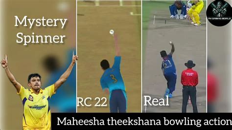 Maheesha theekshana mystery spin bowling action | Real vs RC22 | pk gaming world | - YouTube