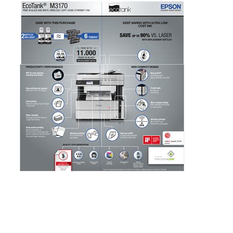 Epson EcoTank Monochrome M3170 Wi-Fi All-in-One Ink Tank Printer