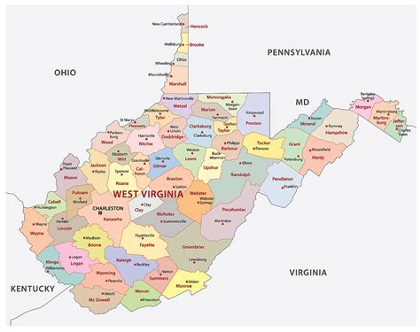 West Virginia County Map