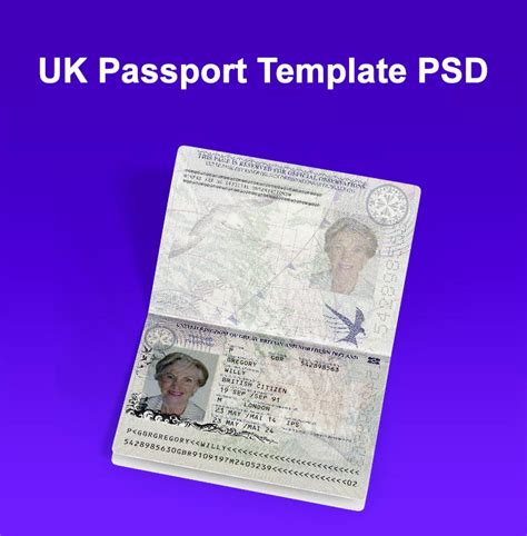 Editable UK Passport Template PSD - Mehran System