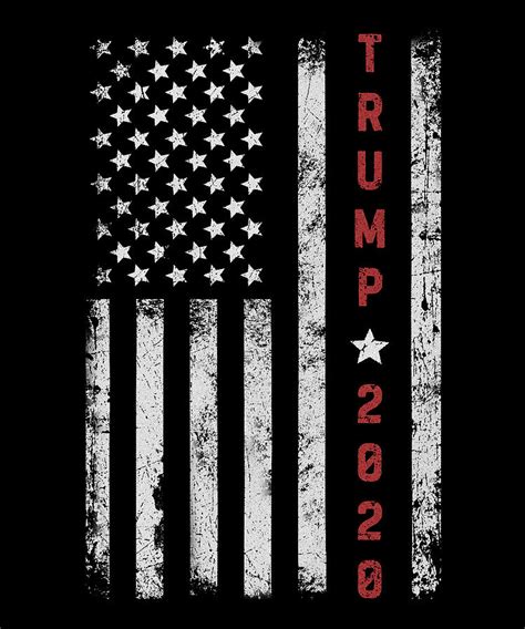 Trump 2020 Vintage American Flag Republican Digital Art by Wowshirt