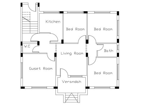 3 BHK House Plan Drawings