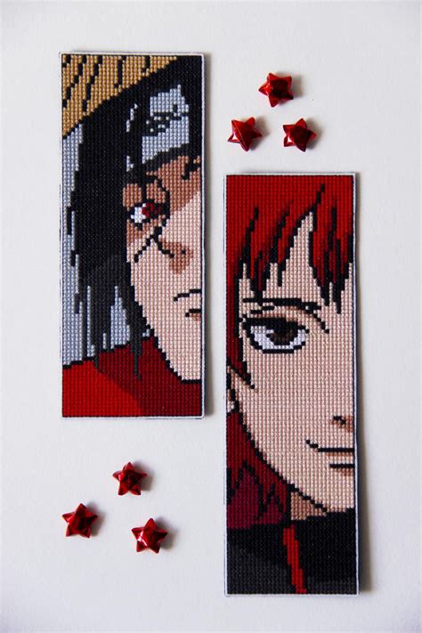 Completed Anime bookmark | Handmade anime embroidery | Finished cross stitch bookmark | Gift for ...