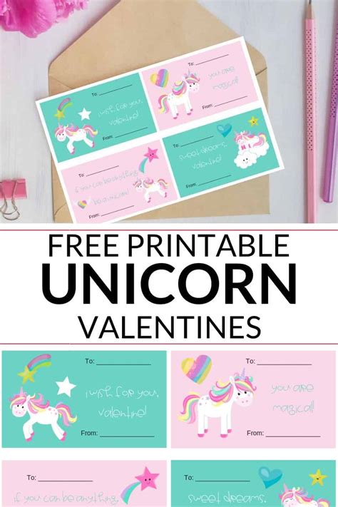 Unicorn Valentine Cards {Free Printable} | It Is a Keeper