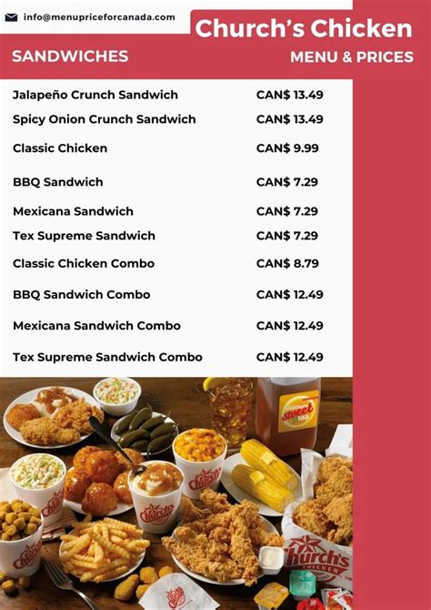 Church’s Chicken Menu | Church’s Chicken Prices Canada - 2024