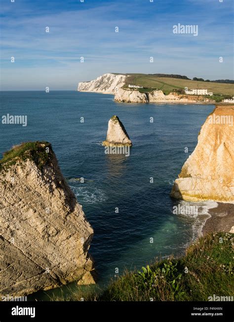 Freshwater Bay Cliffs and Rocks, Isle of Wight, England, UK Stock Photo ...