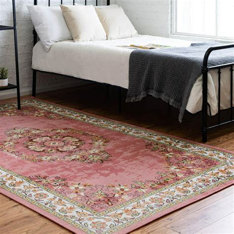 Rugs.Com Lucerne Collection Area Rug ‚Äì 8' x 10' Rose Low-Pile Rug Perfect For Living Rooms ...