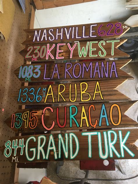 Personalized Mile Marker Signs: set of 15 custom RUSTIC STYLE