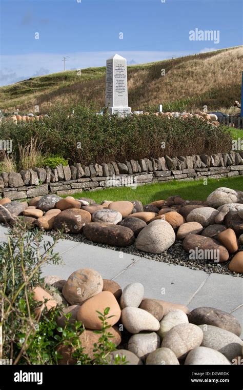 Islands of Orkney, Scotland. The HMS Royal Oak memorial on Kirkwall’s ...