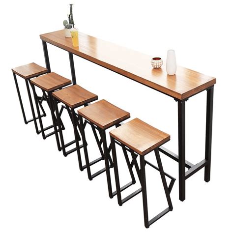 American Bar Table solid wood bar Restaurant Bar Café high stool chair ...