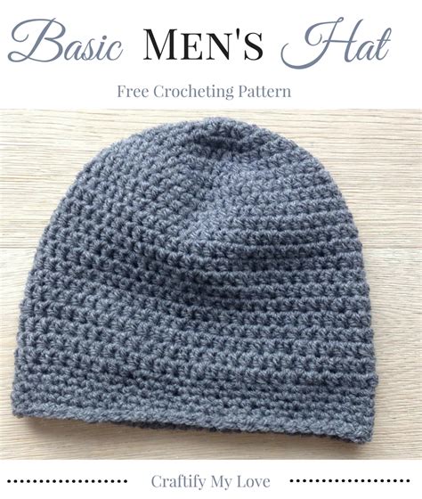 Basic Men's Hat - Free Crocheting Pattern | Craftify My Love