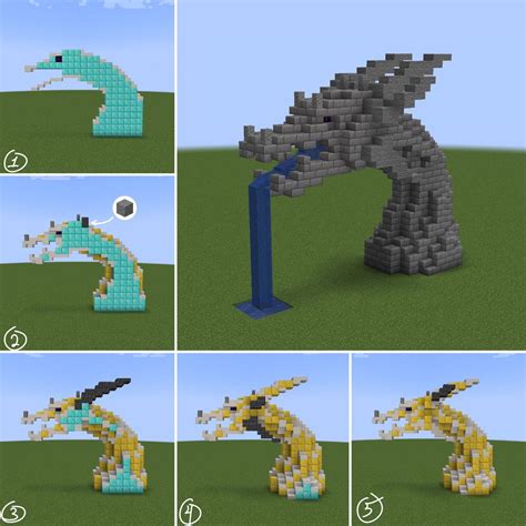 minecraft dragon tutorial | Minecraft statues, Minecraft houses, Minecraft crafts