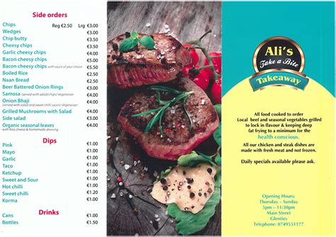 Ali’s Char Bar Menu – Glenties.ie