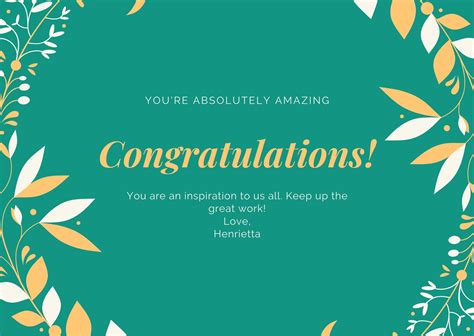 Free, printable custom congratulation card templates | Canva