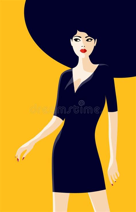 Woman with Red Lipstick and Blue Makeup Stock Vector - Illustration of hair, pretty: 84060724