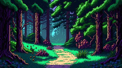 BACKGROUND - Pixel Forest 1：2Dアセット - UE マーケットプレイス