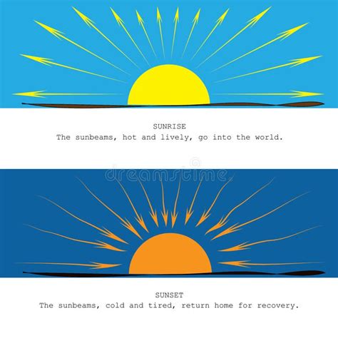 Sunrise vs sunset stock vector. Illustration of design - 85703358