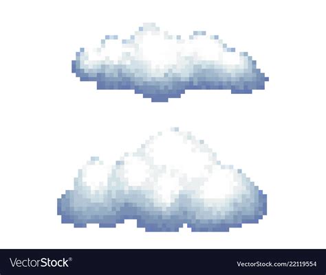 Cloud pixel art isolated on white Royalty Free Vector Image