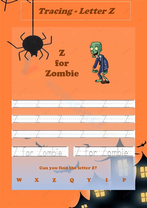 Z Is For Zombie Worksheet