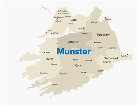 Munster Png - Map Of Ireland, Transparent Png - kindpng