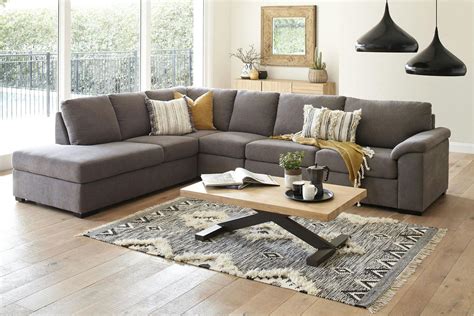 Nebula 5 Seater Fabric Corner Lounge Suite with Sofa Bed | Harvey ...
