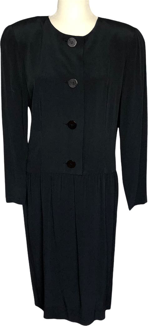 Vintage 80’s Liz Claiborne Drop Waist Black Dress by Liz Claiborne | Shop THRILLING