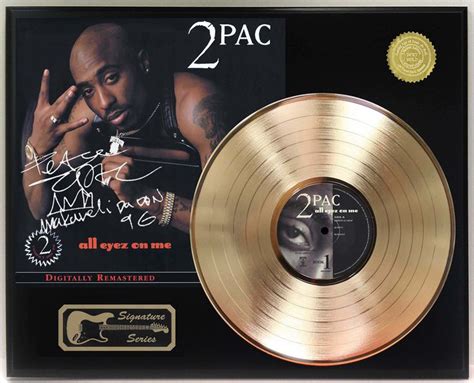 Tupac Shakur 2Pac - All Eyez On Me Gold LP Record Signature Display - Gold Record Outlet Album ...