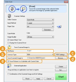 Configuring Scan Settings in MF Toolbox