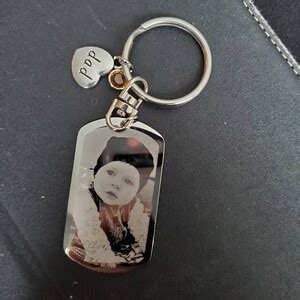 Photo Keychain, Picture Keychain, Personalize Photo Keychain, Engraved Photo, Gifts for Him ...