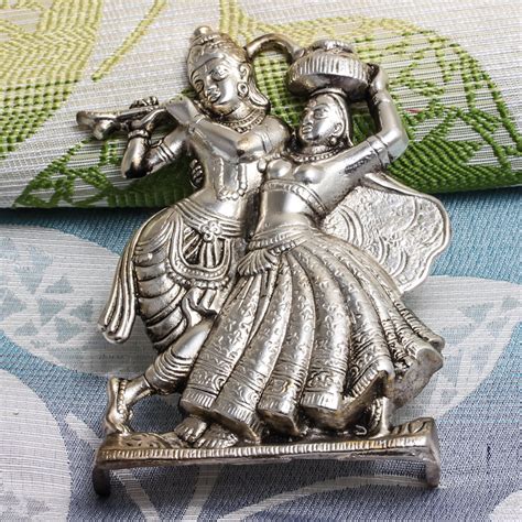 Radha Krishna Wall Hanging, Indian Goddess Home Decor Metal Handcrafted ...