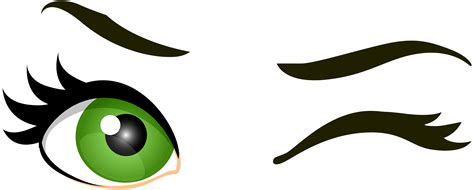 Green Winking Eyes PNG Clip Art - Best WEB Clipart