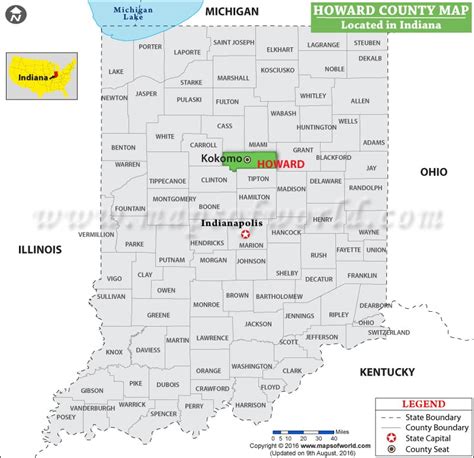 Howard County Map, Indiana