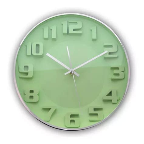 Reloj de pared cromado verde de 33 cm | MercadoLibre