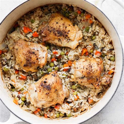 Most Flavorful Chicken and Rice Recipe (one-pot!) - Fit Foodie Finds