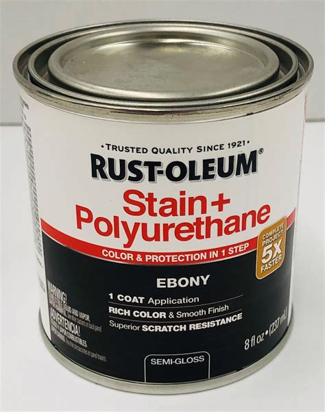 Ebony Rust-Oleum Stain & Polyurethane, Half Pint - Walmart.com