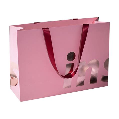 Custom Printing Branded Logo Retail Paper Shopping Bags With Ribbon Handles