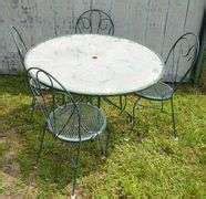 Wrought Iron Patio Table w/ 4 Chairs - Sherwood Auctions