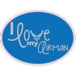 I Love My Airman Oval Sticker - U.S. Custom Stickers