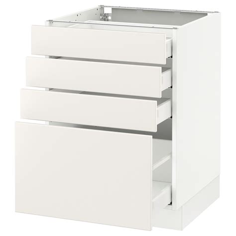 SEKTION base cabinet with 4 drawers, white Maximera/Veddinge white ...