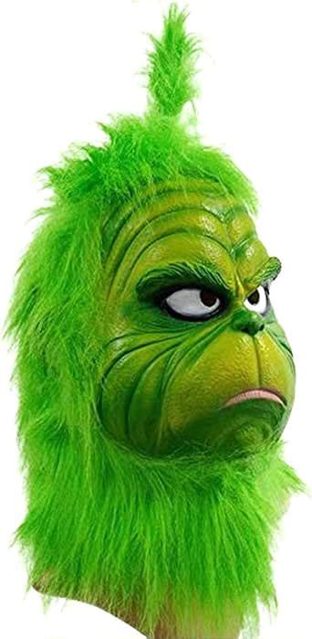 Grinch Mask Costume Face Adult - Deluxe Full Head Latex Mr Grinch Mask Kids Cosplay (GR-1 ...